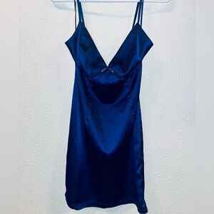 Royal Blue Mini Satin Dress